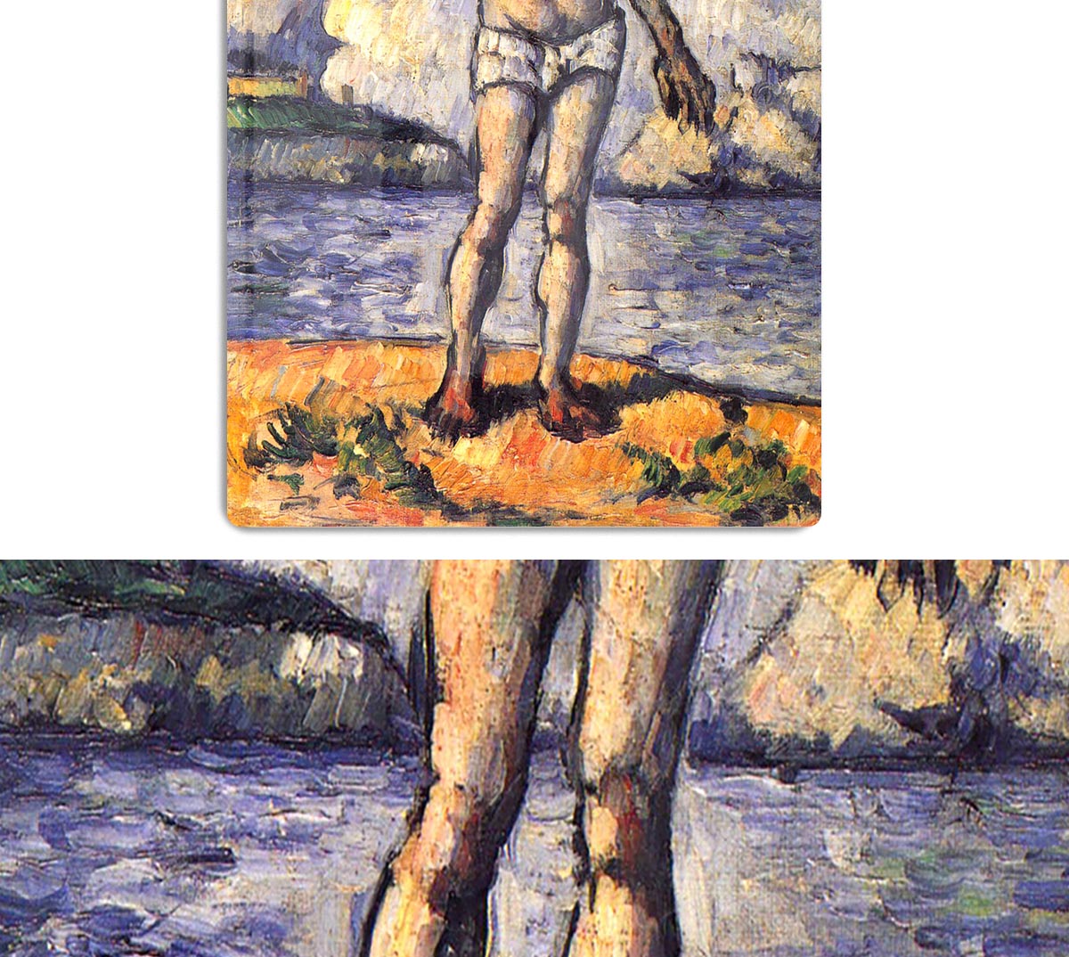Swimmer with outstretched arms by Cezanne Acrylic Block - Canvas Art Rocks - 1