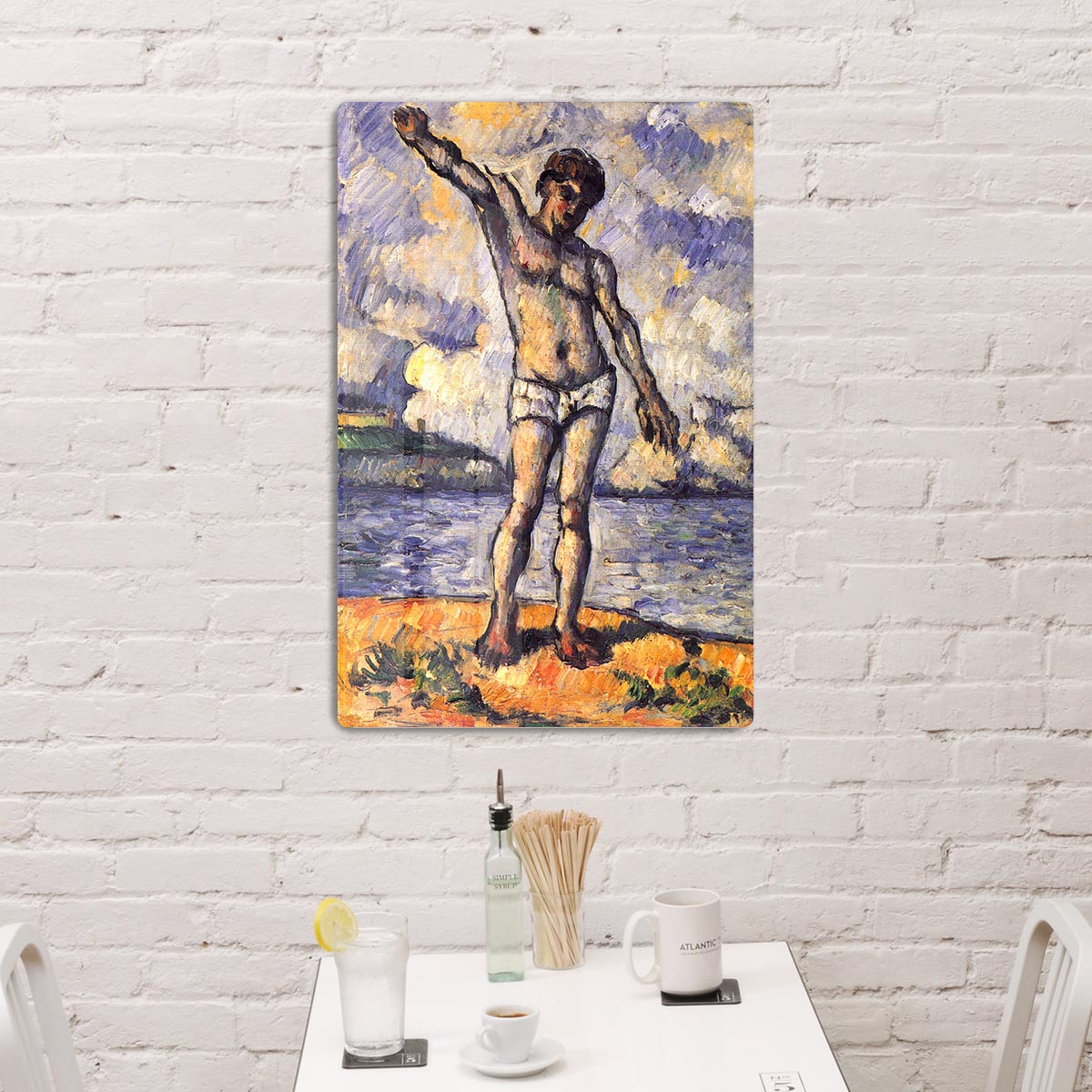 Swimmer with outstretched arms by Cezanne Acrylic Block - Canvas Art Rocks - 3