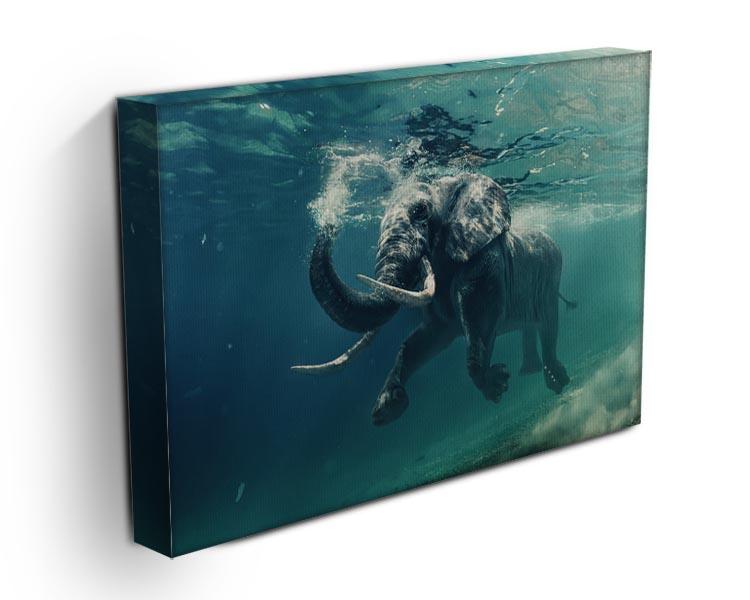 Swimming Elephant Underwater Canvas Print or Poster - Canvas Art Rocks - 3