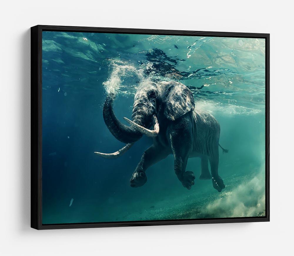 Swimming Elephant Underwater HD Metal Print - Canvas Art Rocks - 6