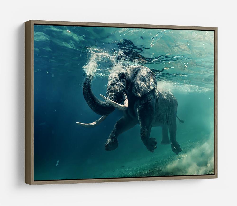 Swimming Elephant Underwater HD Metal Print - Canvas Art Rocks - 10