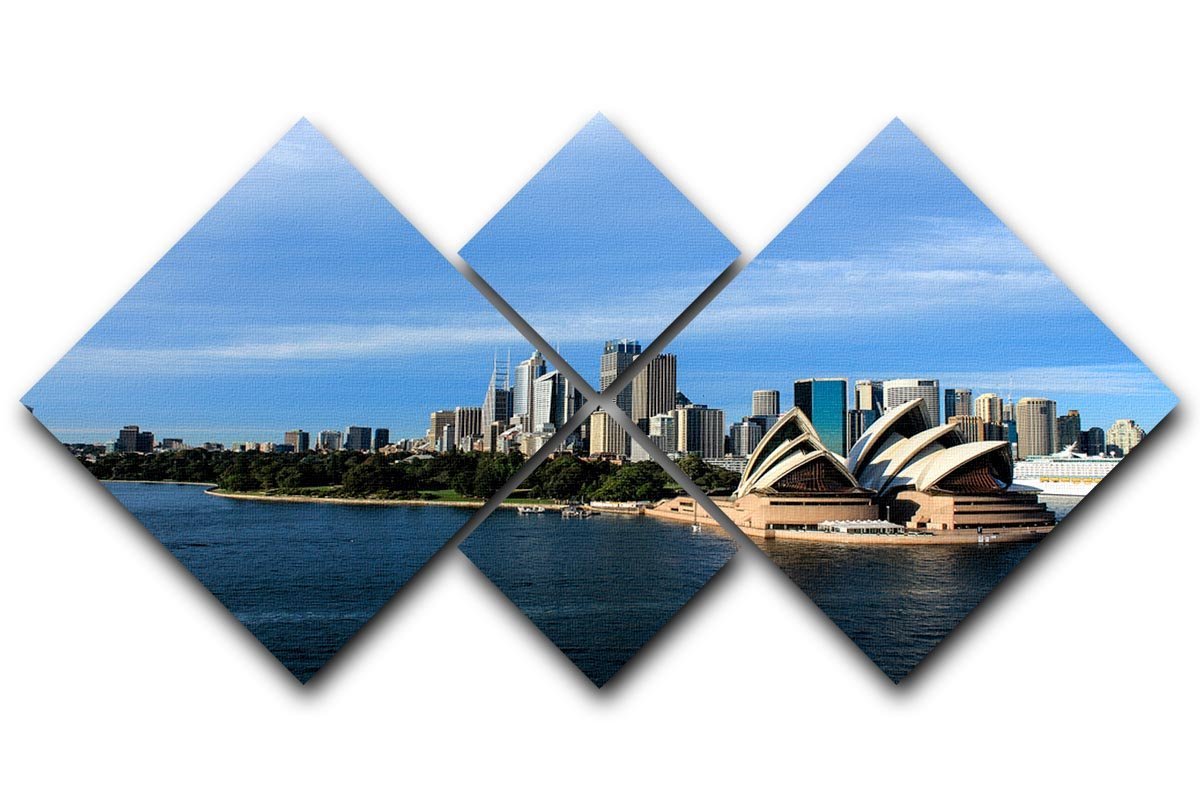 Sydney Australia City Skyline 4 Square Multi Panel Canvas  - Canvas Art Rocks - 1