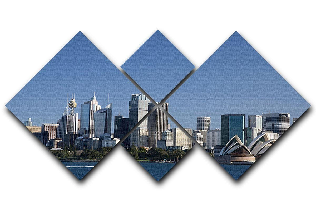 Sydney Cityscape Over Blue Sky 4 Square Multi Panel Canvas  - Canvas Art Rocks - 1