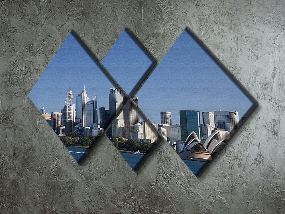 Sydney Cityscape Over Blue Sky 4 Square Multi Panel Canvas  - Canvas Art Rocks - 2