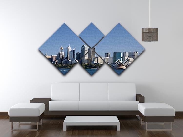 Sydney Cityscape Over Blue Sky 4 Square Multi Panel Canvas  - Canvas Art Rocks - 3