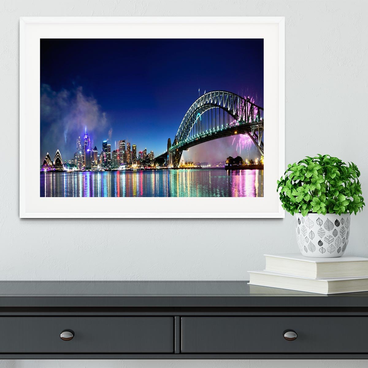 Sydney Harbour NYE Fireworks Framed Print - Canvas Art Rocks - 5