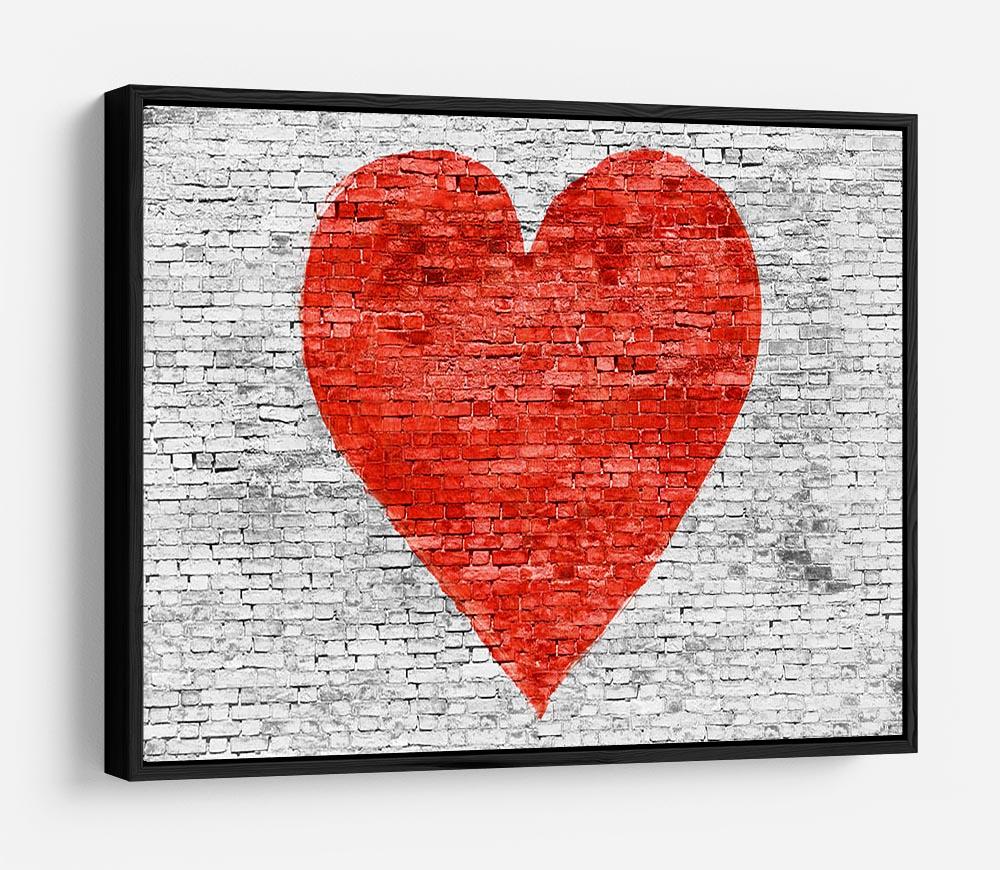 Symbol of love painted on white brick HD Metal Print - Canvas Art Rocks - 6