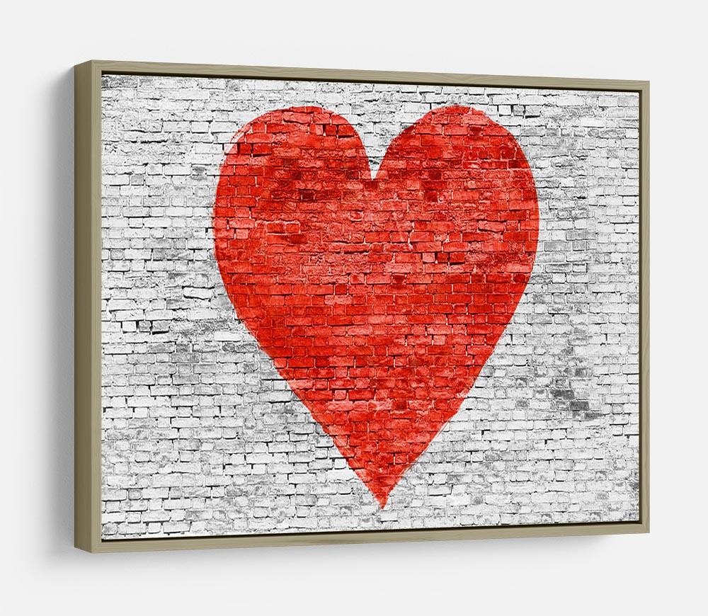 Symbol of love painted on white brick HD Metal Print - Canvas Art Rocks - 8