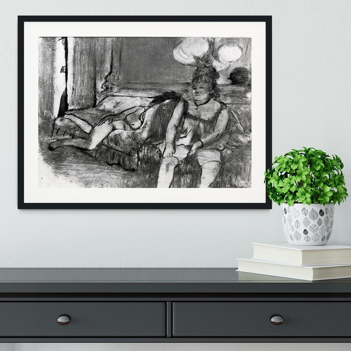 Taking a rest by Degas Framed Print - Canvas Art Rocks - 1