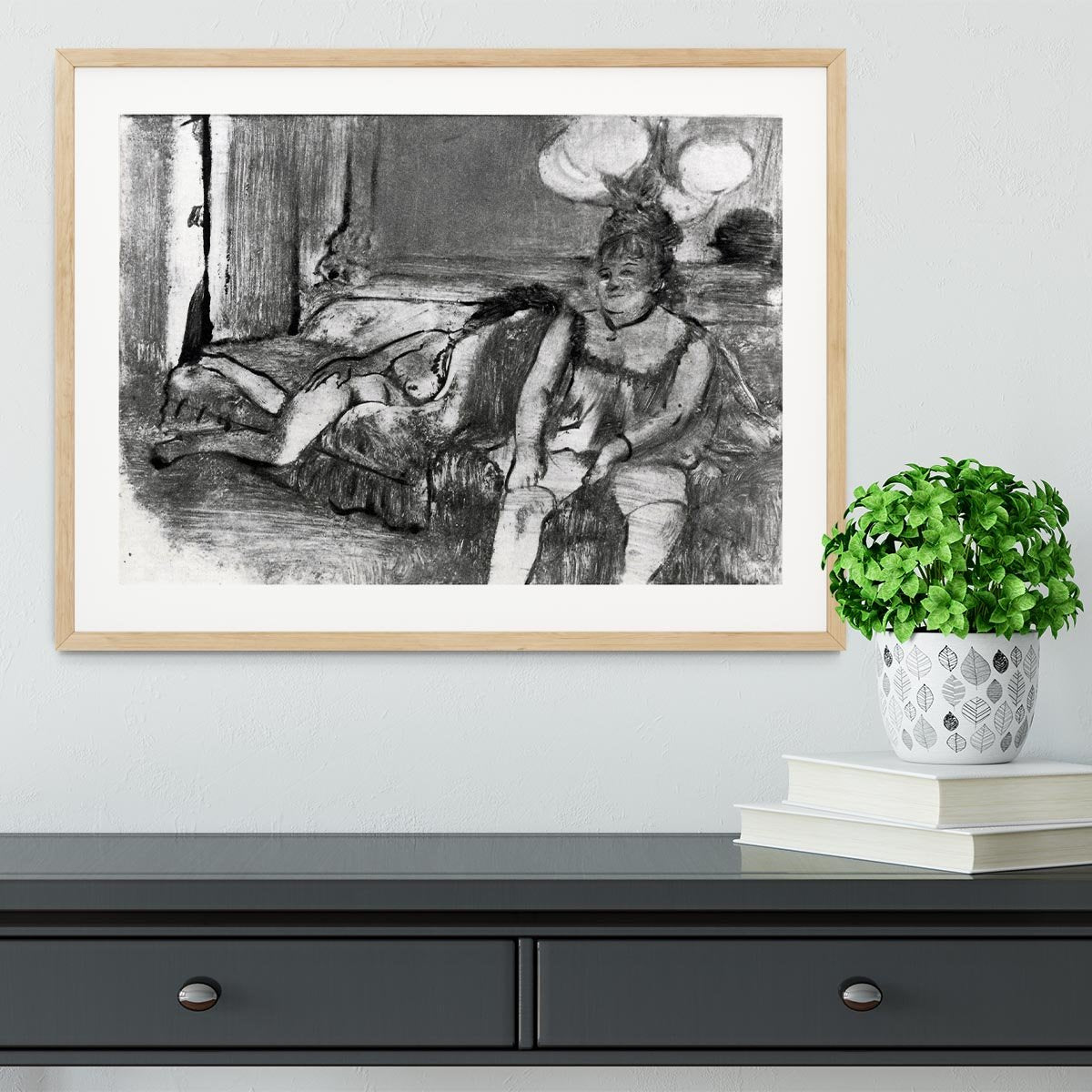Taking a rest by Degas Framed Print - Canvas Art Rocks - 3