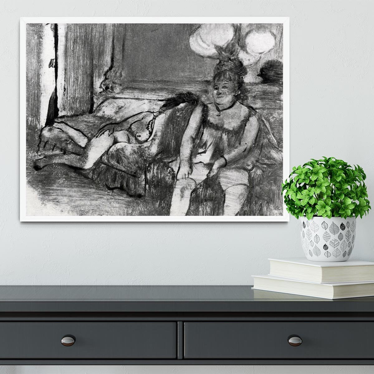 Taking a rest by Degas Framed Print - Canvas Art Rocks -6