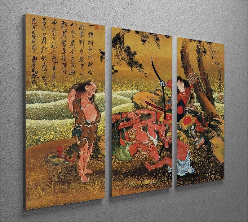Tametomo and the demons by Hokusai 3 Split Panel Canvas Print - Canvas Art Rocks - 2