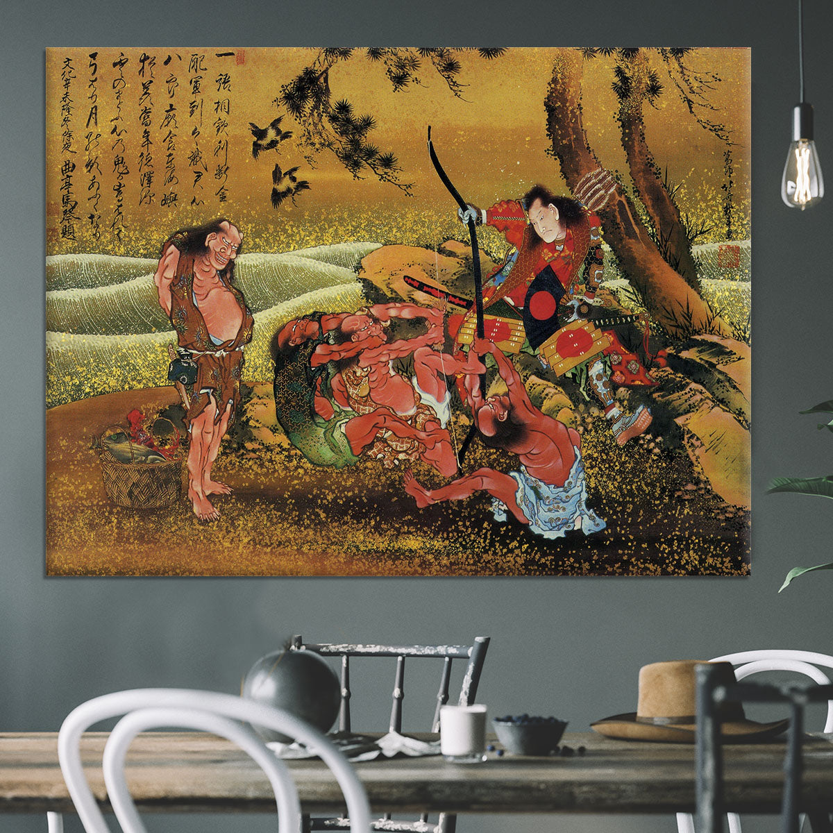 Tametomo and the demons by Hokusai Canvas Print or Poster - Canvas Art Rocks - 3