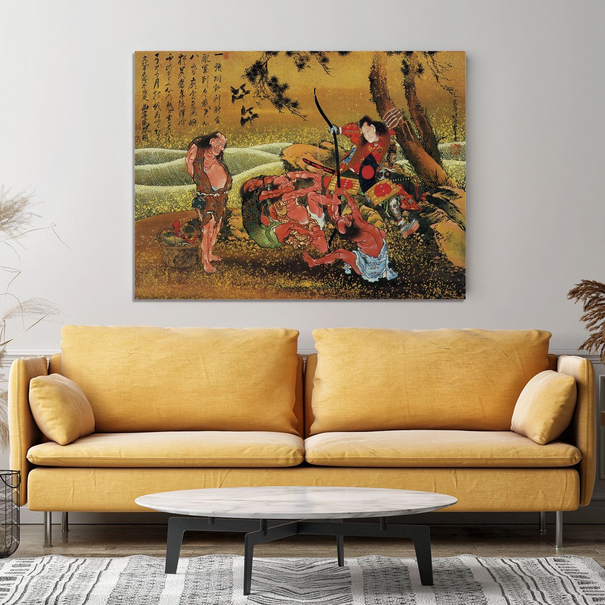 Tametomo and the demons by Hokusai Canvas Print or Poster
