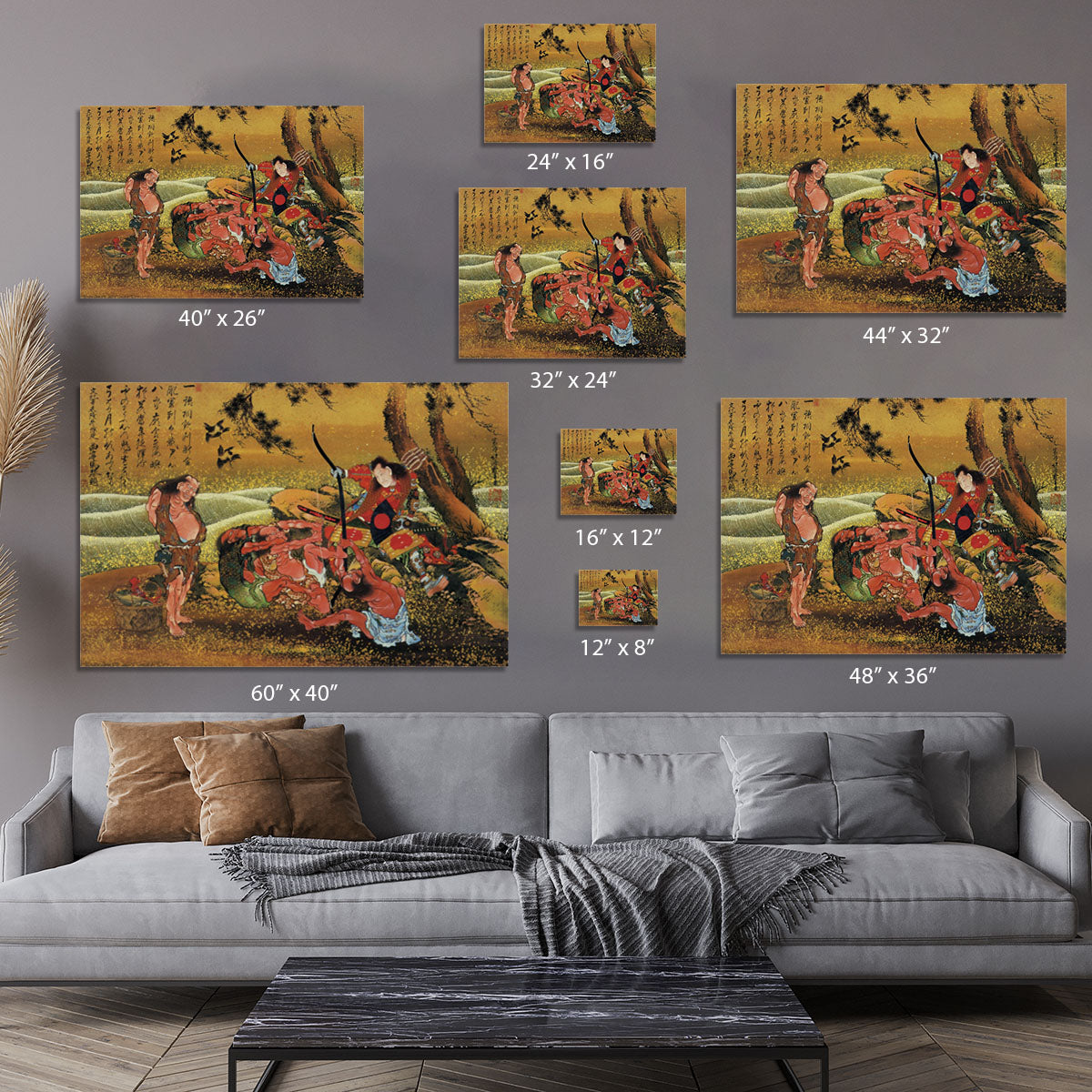 Tametomo and the demons by Hokusai Canvas Print or Poster - Canvas Art Rocks - 7