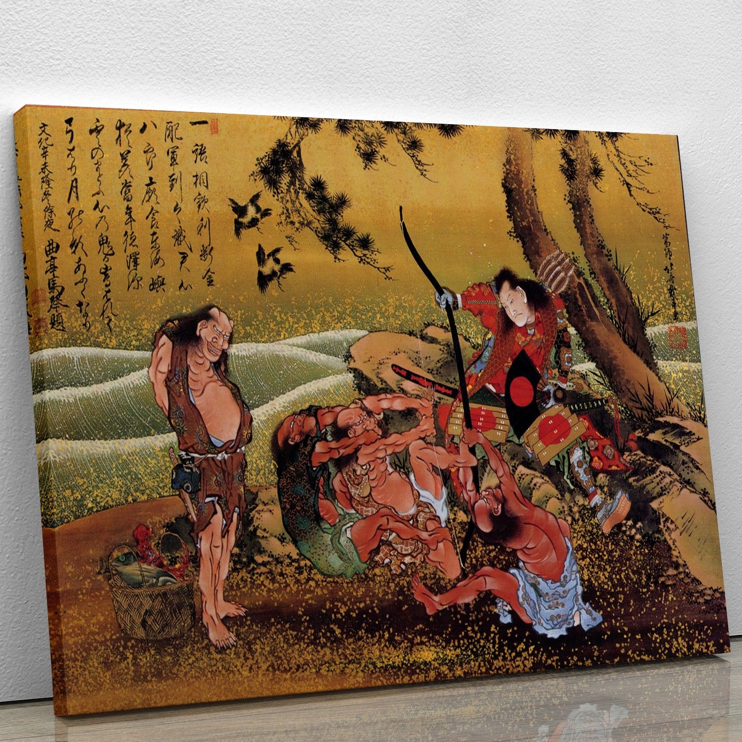 Tametomo on Demon island by Hokusai Canvas Print or Poster