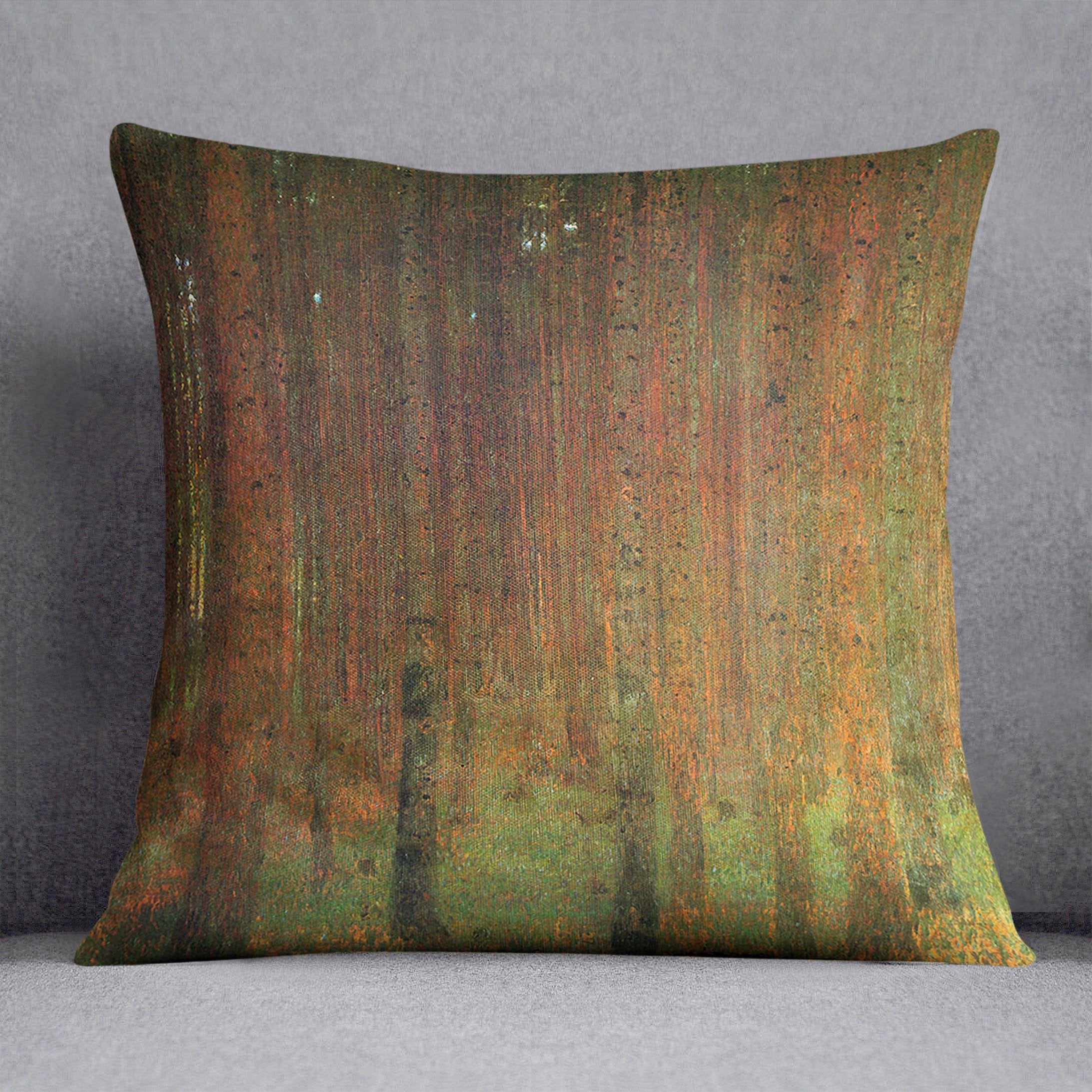 Tannenwald II by Klimt Throw Pillow