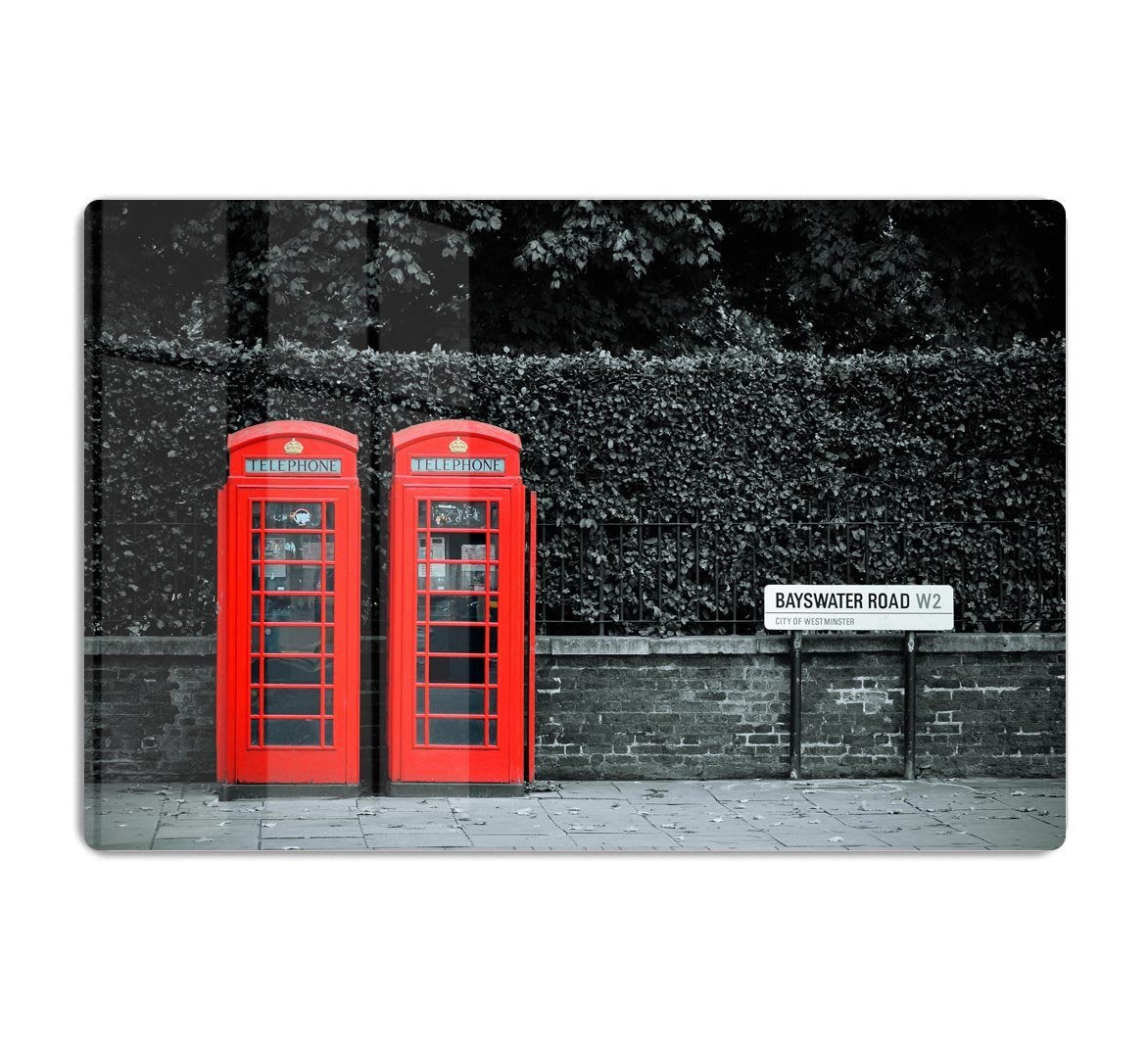 Telephone box in London street HD Metal Print