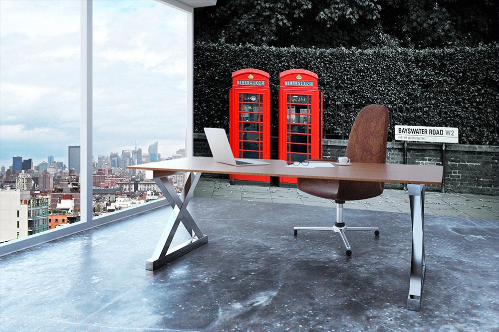 Telephone box in London street Wall Mural Wallpaper - Canvas Art Rocks - 3