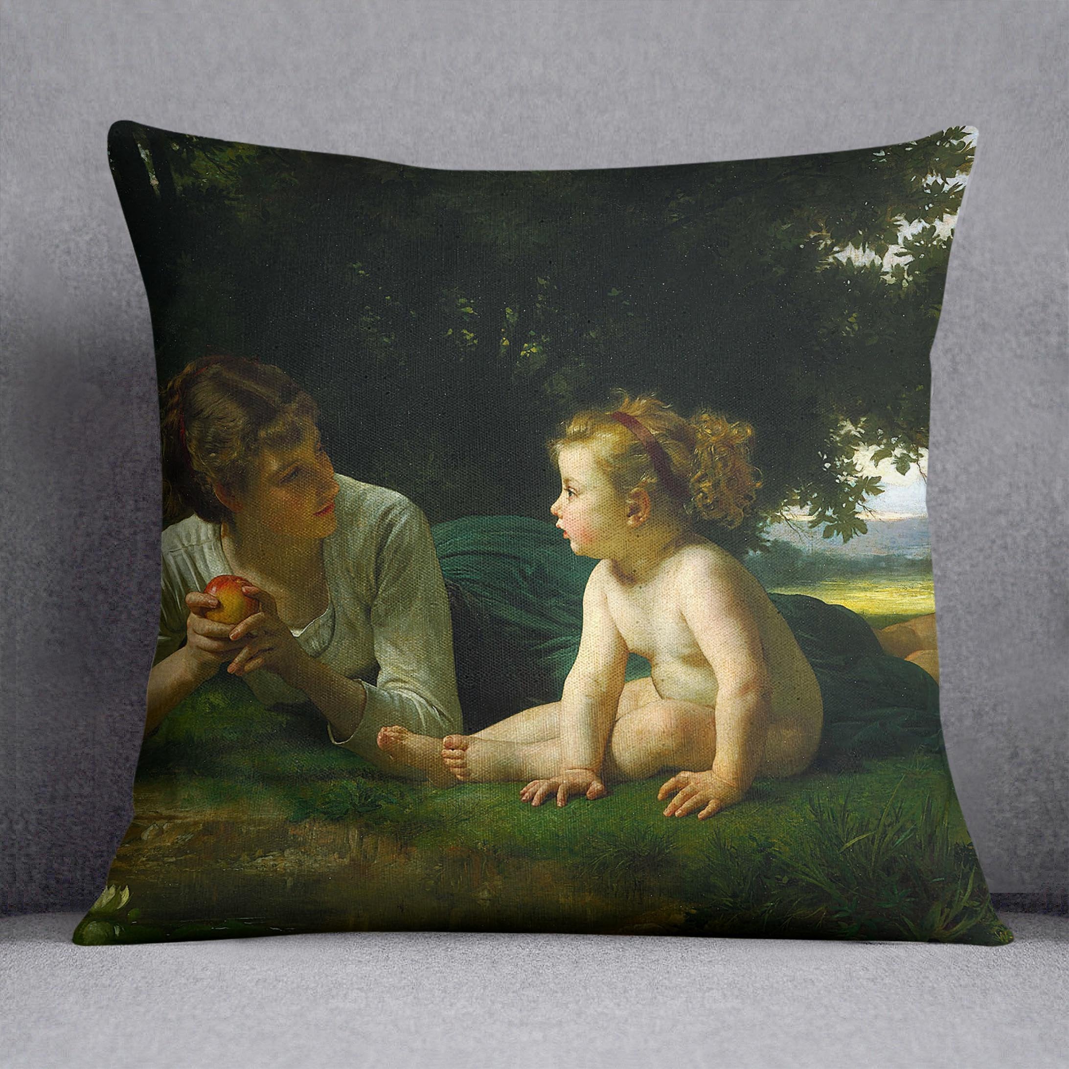 Temptation By Bouguereau Throw Pillow