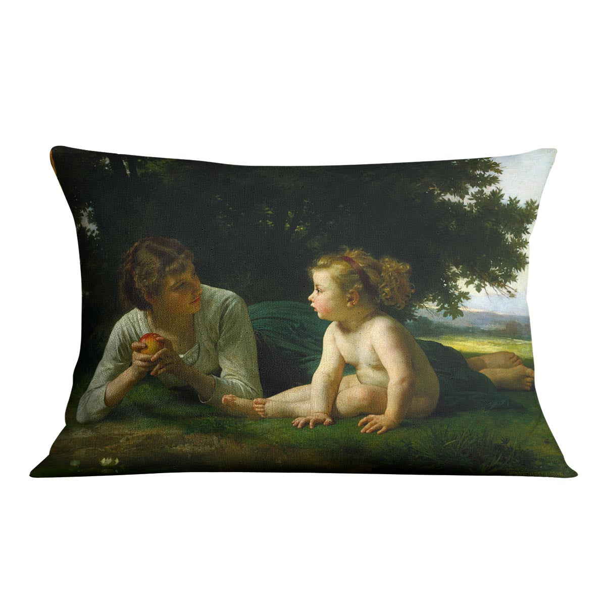 Temptation By Bouguereau Throw Pillow