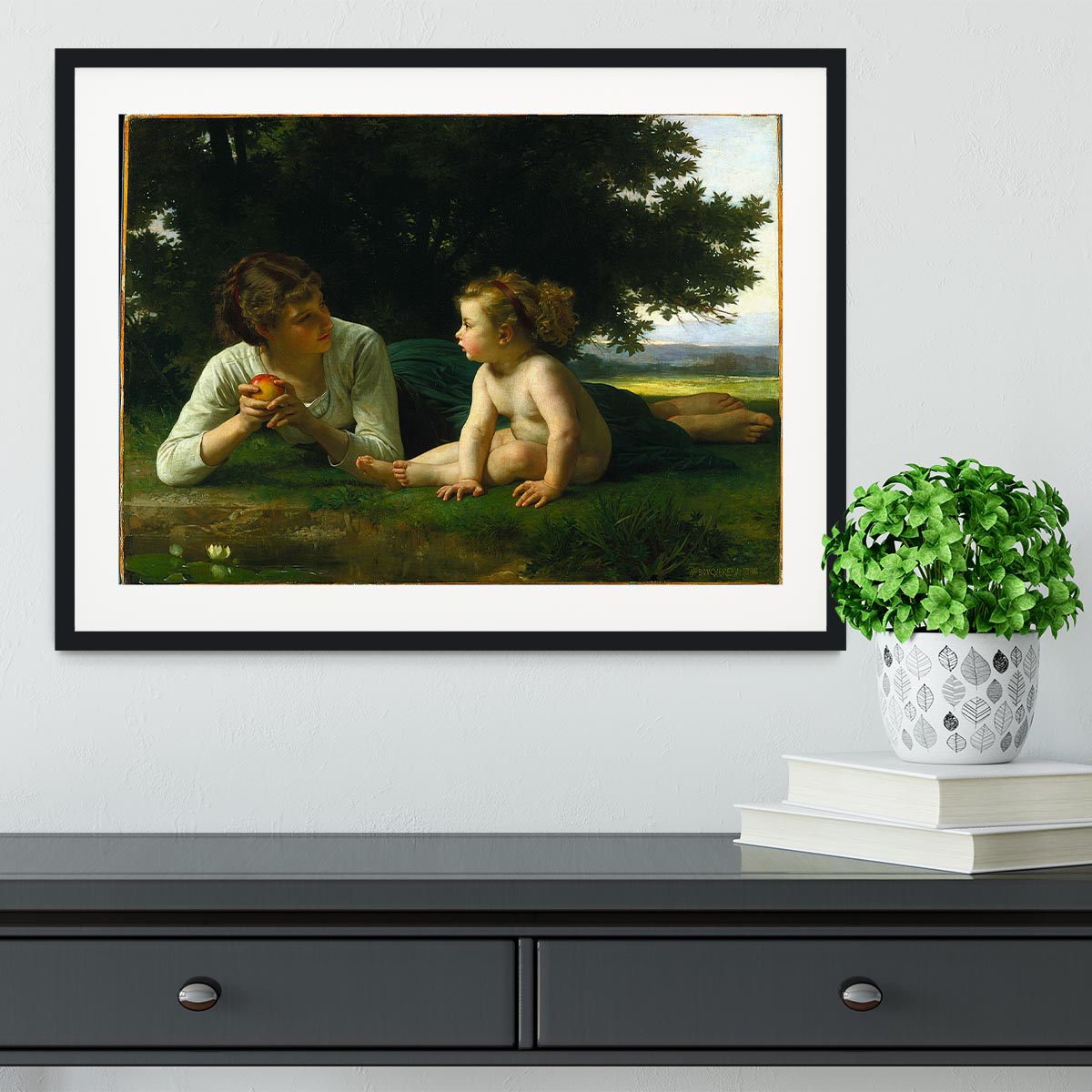 Temptation By Bouguereau Framed Print - Canvas Art Rocks - 1