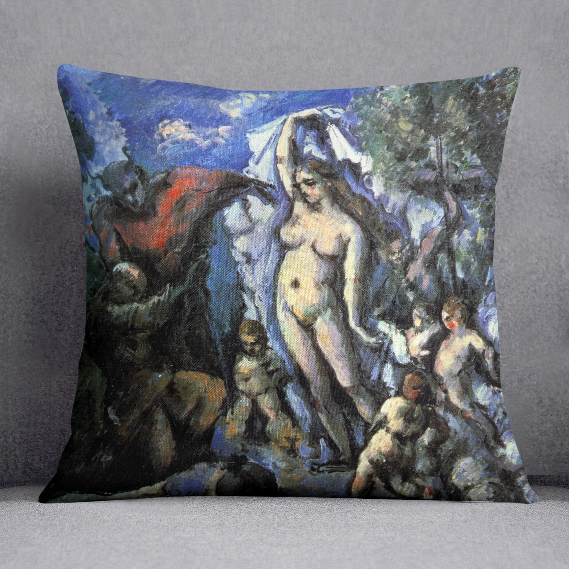 Temptation of St Anthony by Cezanne Cushion - Canvas Art Rocks - 1