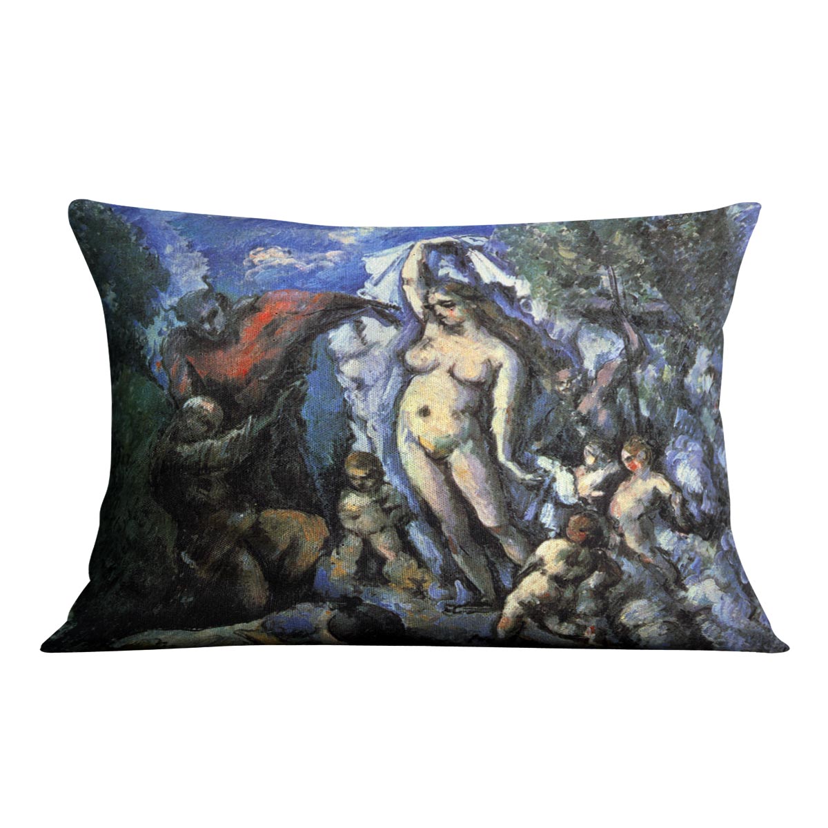 Temptation of St Anthony by Cezanne Cushion - Canvas Art Rocks - 4