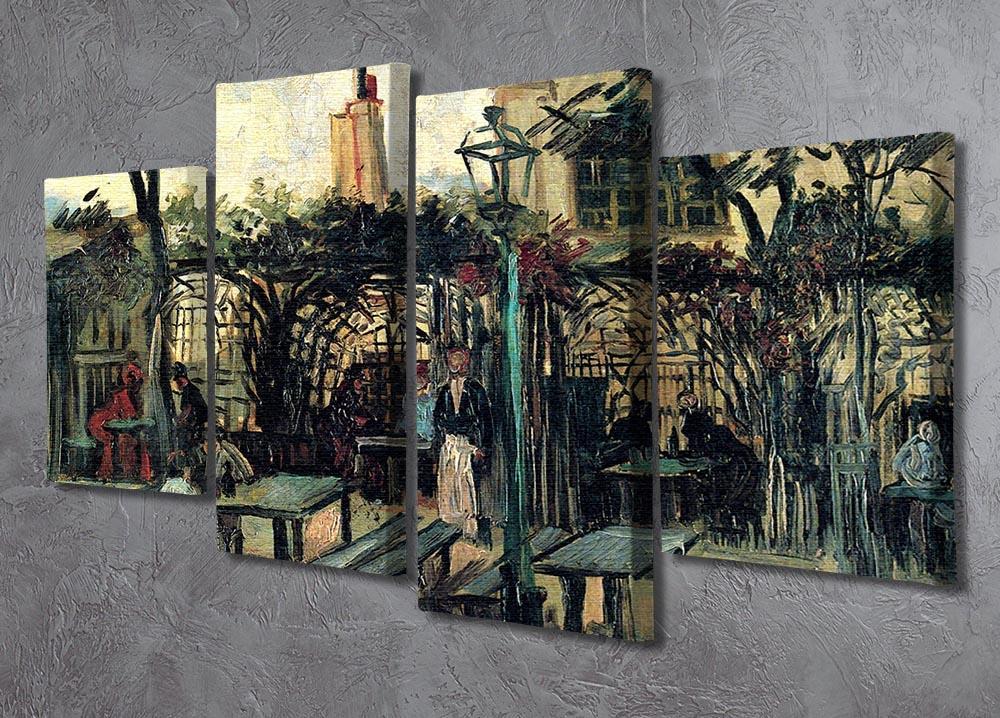 Terrace of a Cafe on Montmartre La Guinguette1 by Van Gogh 4 Split Panel Canvas - Canvas Art Rocks - 2