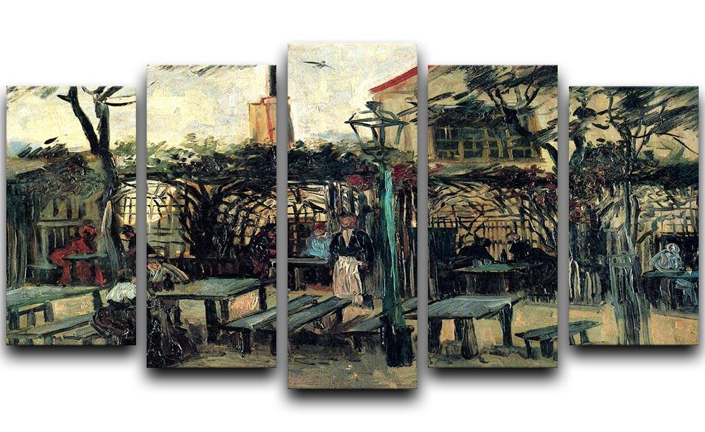 Terrace of a Cafe on Montmartre La Guinguette1 by Van Gogh 5 Split Panel Canvas  - Canvas Art Rocks - 1