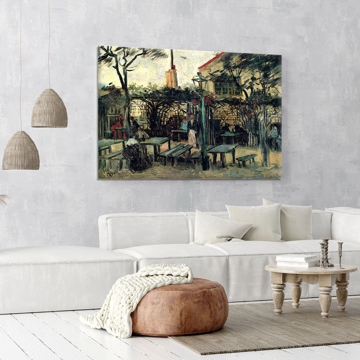 Terrace of a Cafe on Montmartre La Guinguette1 by Van Gogh Canvas Print or Poster - Canvas Art Rocks - 6