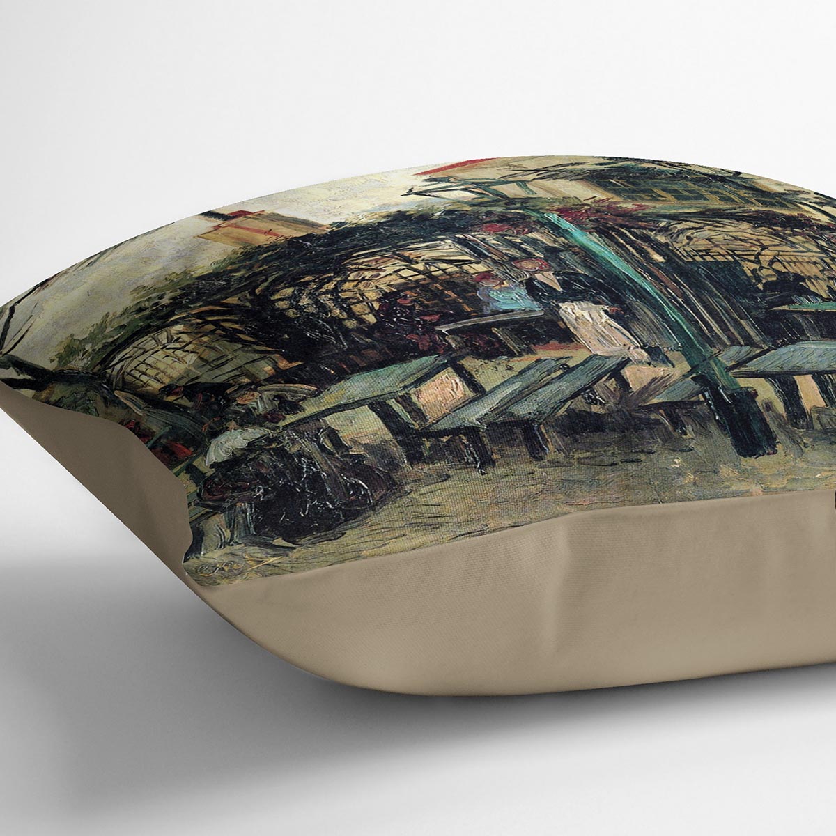 Terrace of a Cafe on Montmartre La Guinguette1 by Van Gogh Cushion