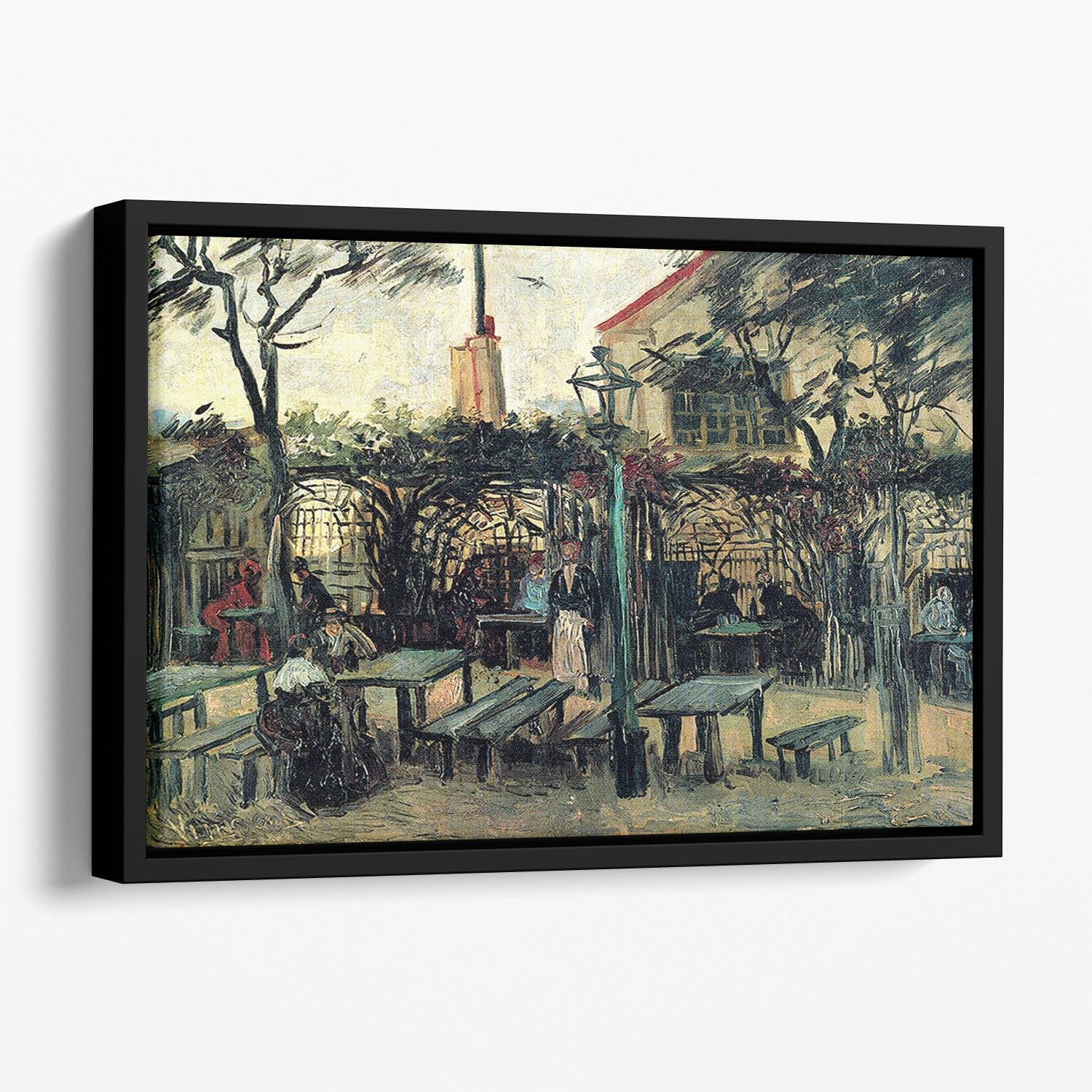 Terrace of a Cafe on Montmartre La Guinguette1 by Van Gogh Floating Framed Canvas