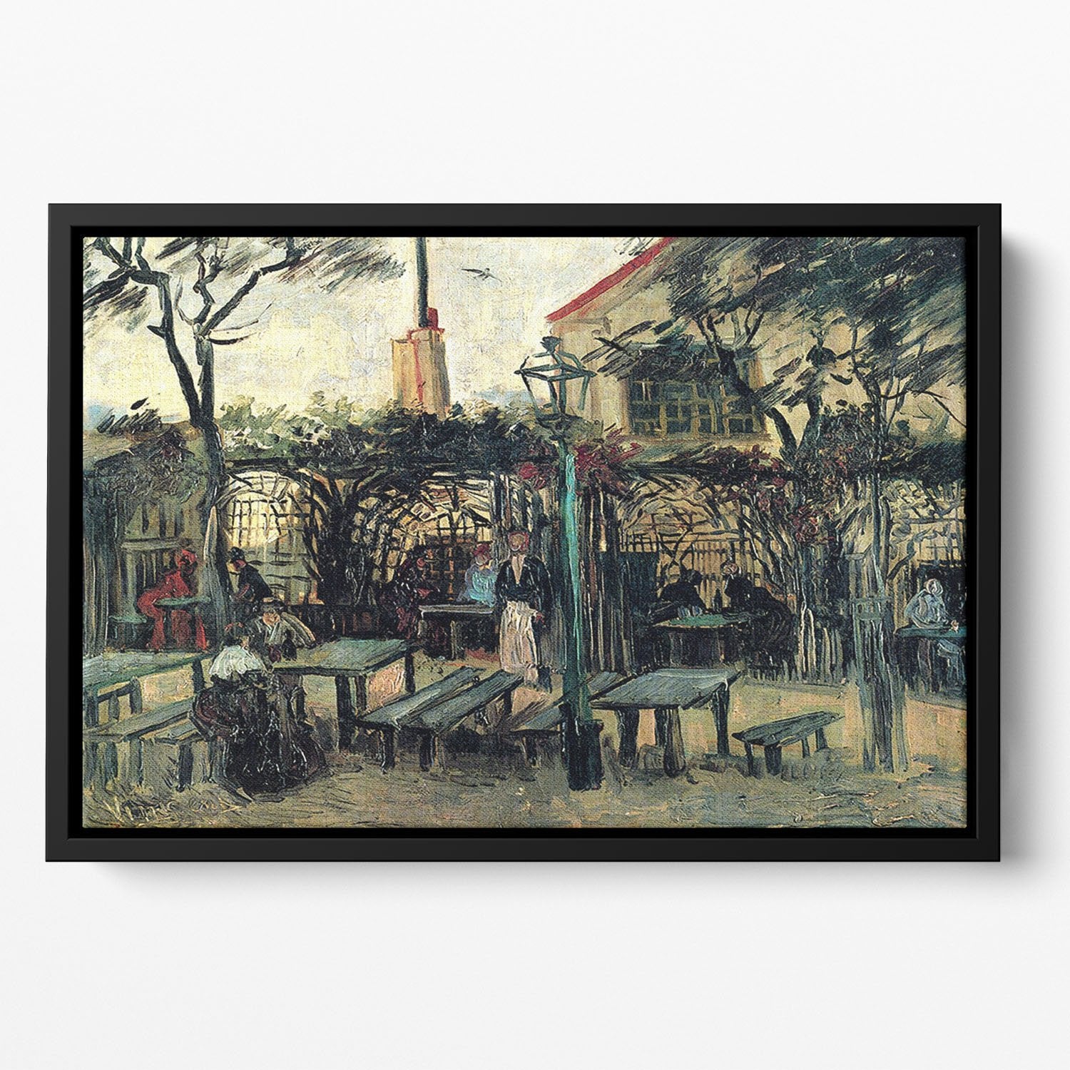 Terrace of a Cafe on Montmartre La Guinguette1 by Van Gogh Floating Framed Canvas