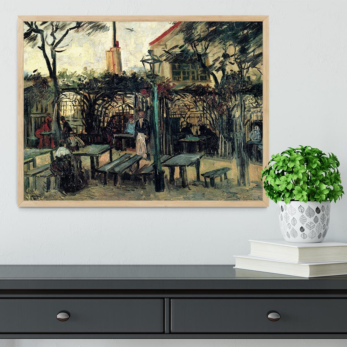 Terrace of a Cafe on Montmartre La Guinguette1 by Van Gogh Framed Print - Canvas Art Rocks - 4