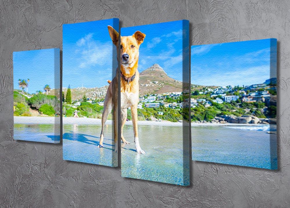 Terrier dog having fun 4 Split Panel Canvas - Canvas Art Rocks - 2