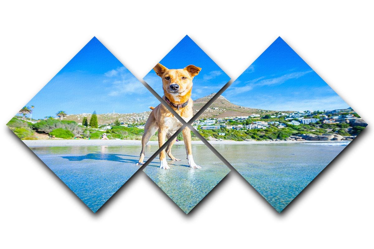 Terrier dog having fun 4 Square Multi Panel Canvas - Canvas Art Rocks - 1