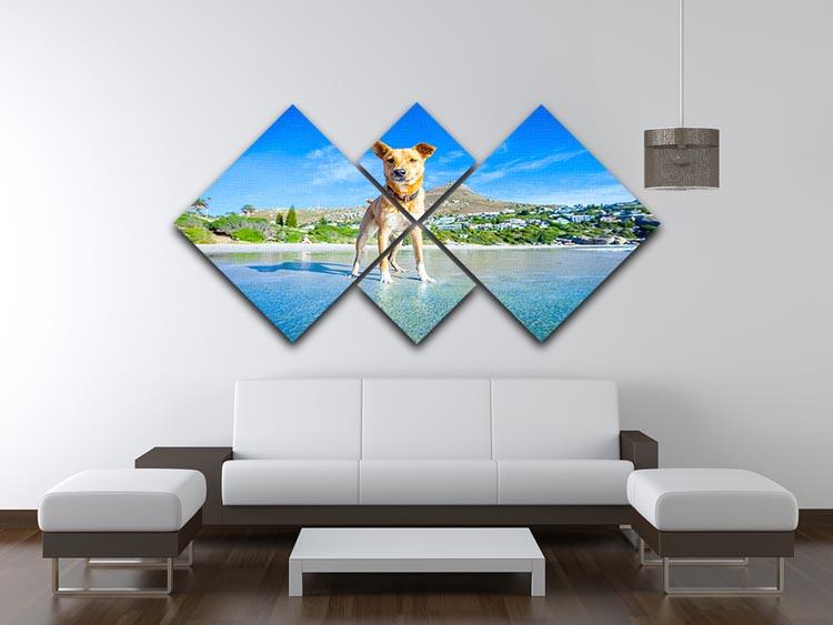 Terrier dog having fun 4 Square Multi Panel Canvas - Canvas Art Rocks - 3