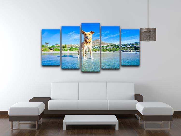 Terrier dog having fun 5 Split Panel Canvas - Canvas Art Rocks - 3