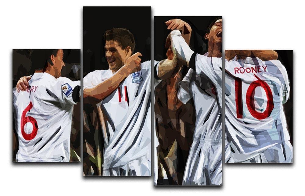 Terry Lampard Gerard and rooney England 4 Split Panel Canvas  - Canvas Art Rocks - 1
