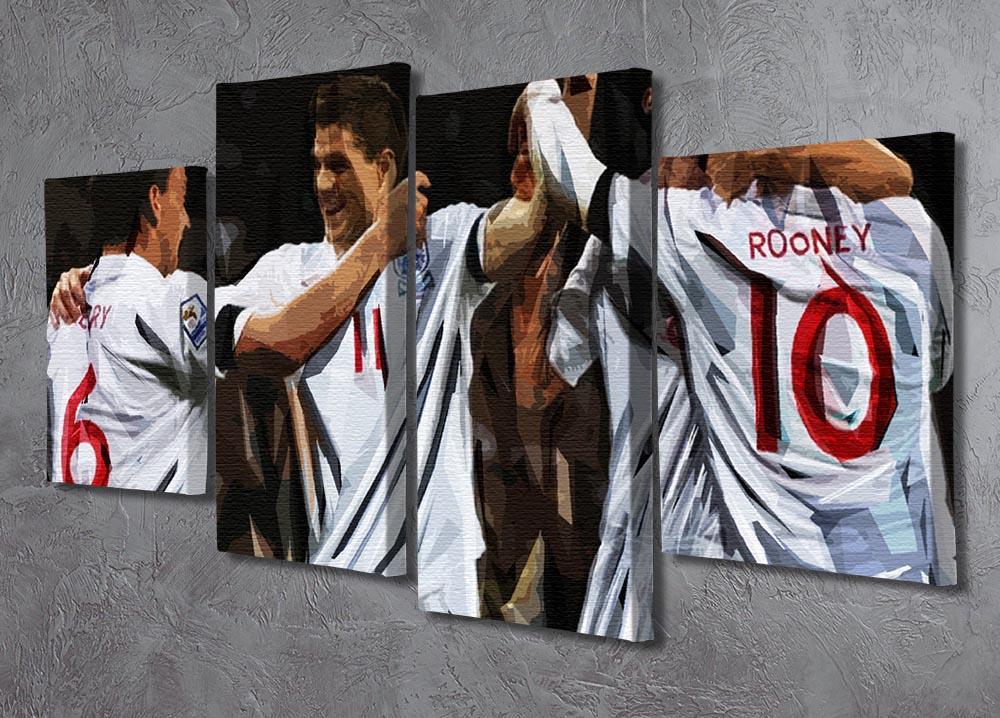 Terry Lampard Gerard and rooney England 4 Split Panel Canvas - Canvas Art Rocks - 2