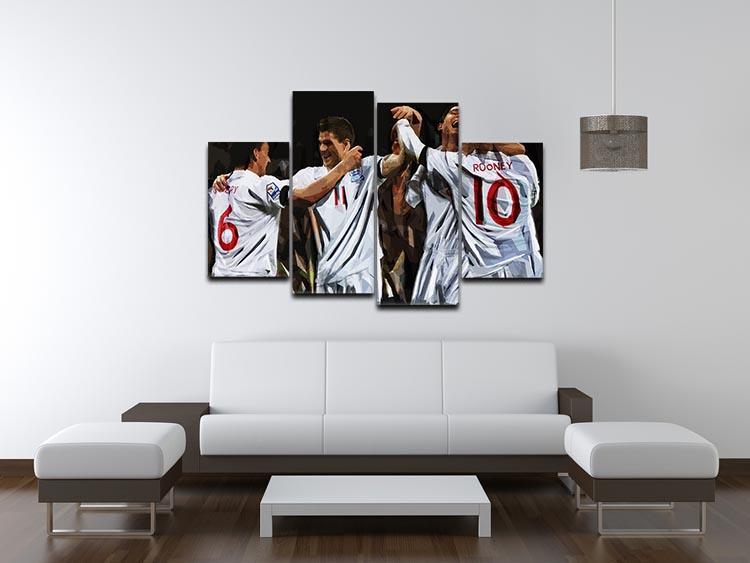 Terry Lampard Gerard and rooney England 4 Split Panel Canvas - Canvas Art Rocks - 3