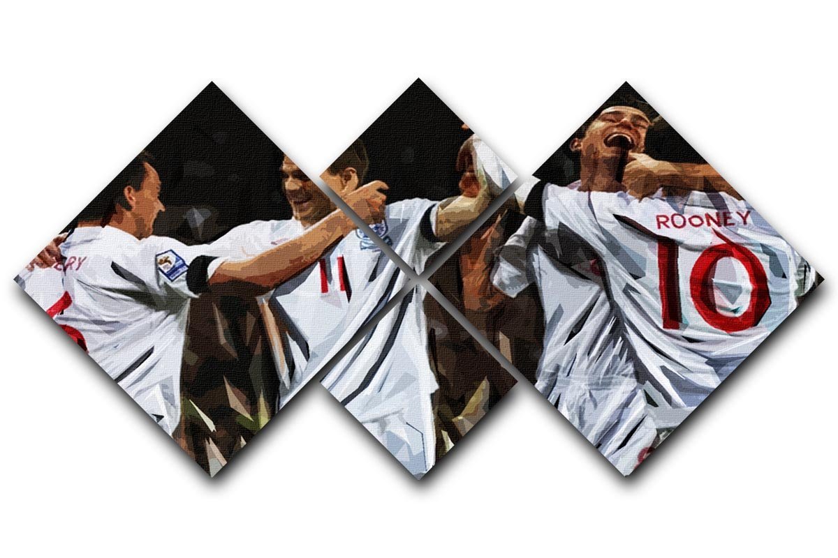 Terry Lampard Gerard and rooney England 4 Square Multi Panel Canvas  - Canvas Art Rocks - 1