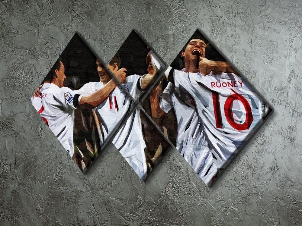 Terry Lampard Gerard and rooney England 4 Square Multi Panel Canvas - Canvas Art Rocks - 2