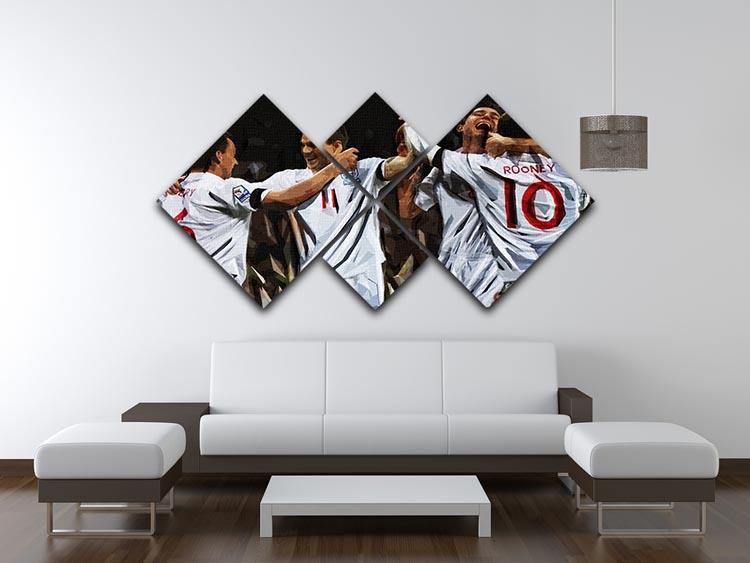 Terry Lampard Gerard and rooney England 4 Square Multi Panel Canvas - Canvas Art Rocks - 3