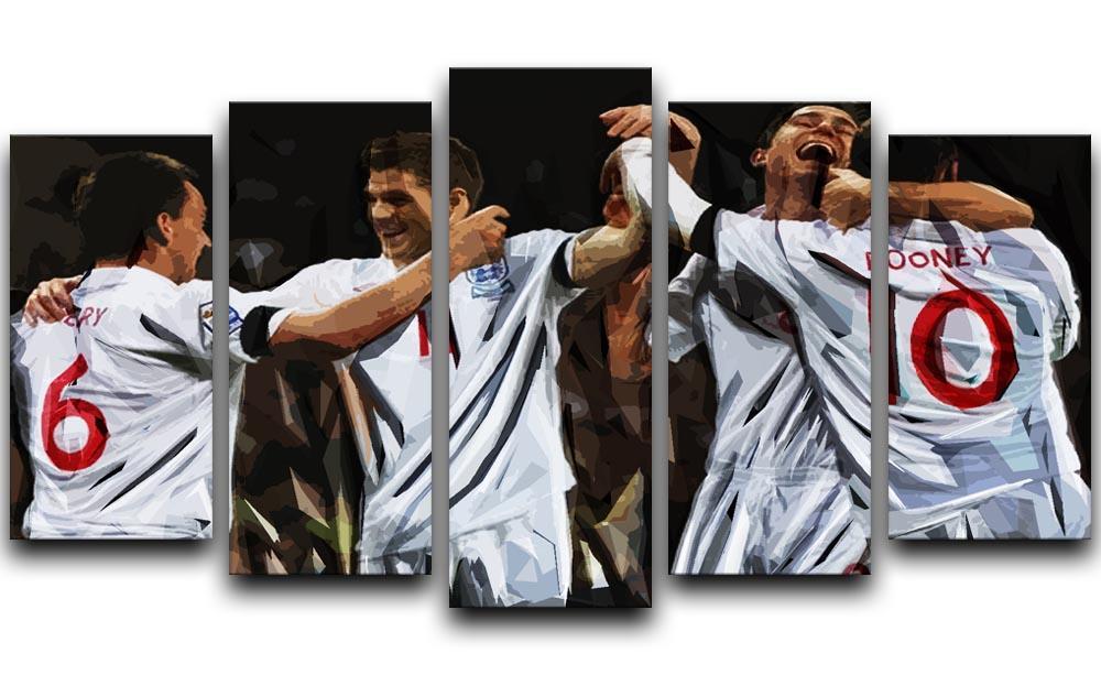 Terry Lampard Gerard and rooney England 5 Split Panel Canvas  - Canvas Art Rocks - 1