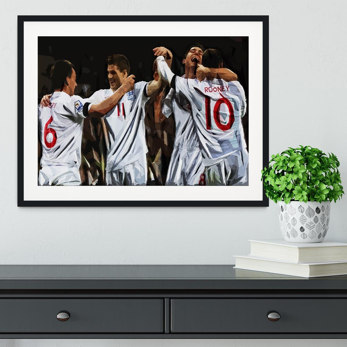 Terry Lampard Gerard and rooney England Framed Print - Canvas Art Rocks - 1