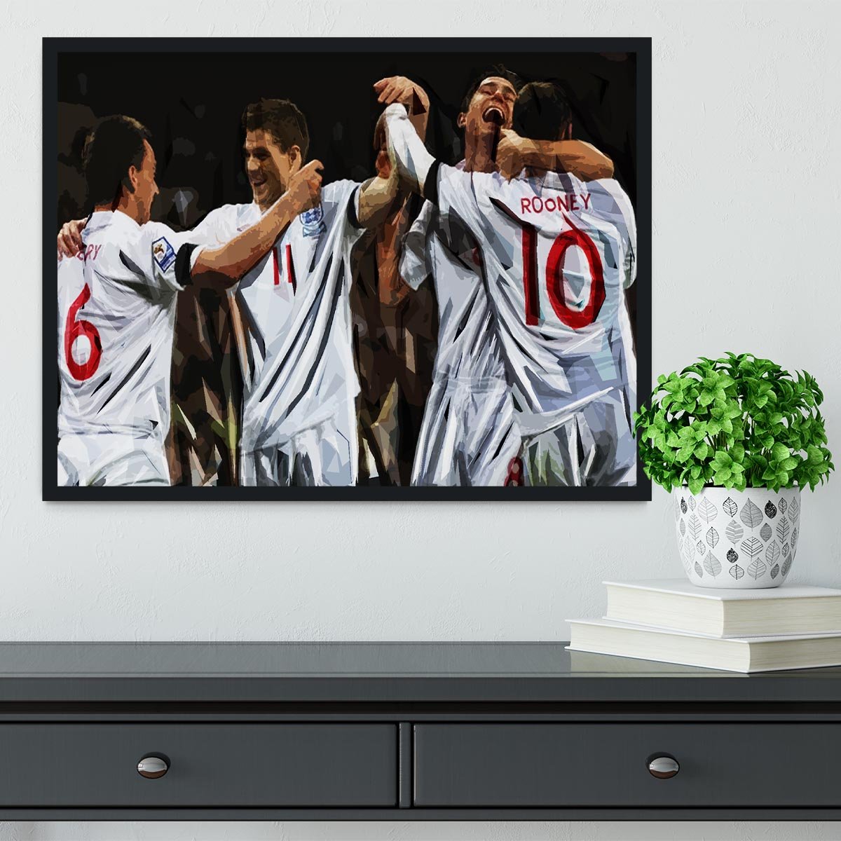 Terry Lampard Gerard and rooney England Framed Print - Canvas Art Rocks - 2