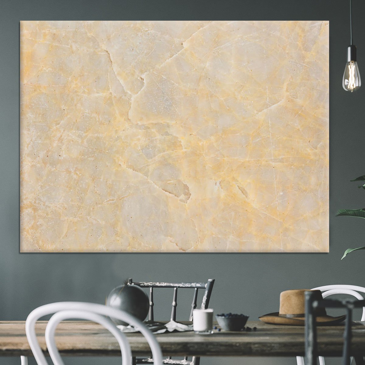 Textured Beige Marble Canvas Print or Poster