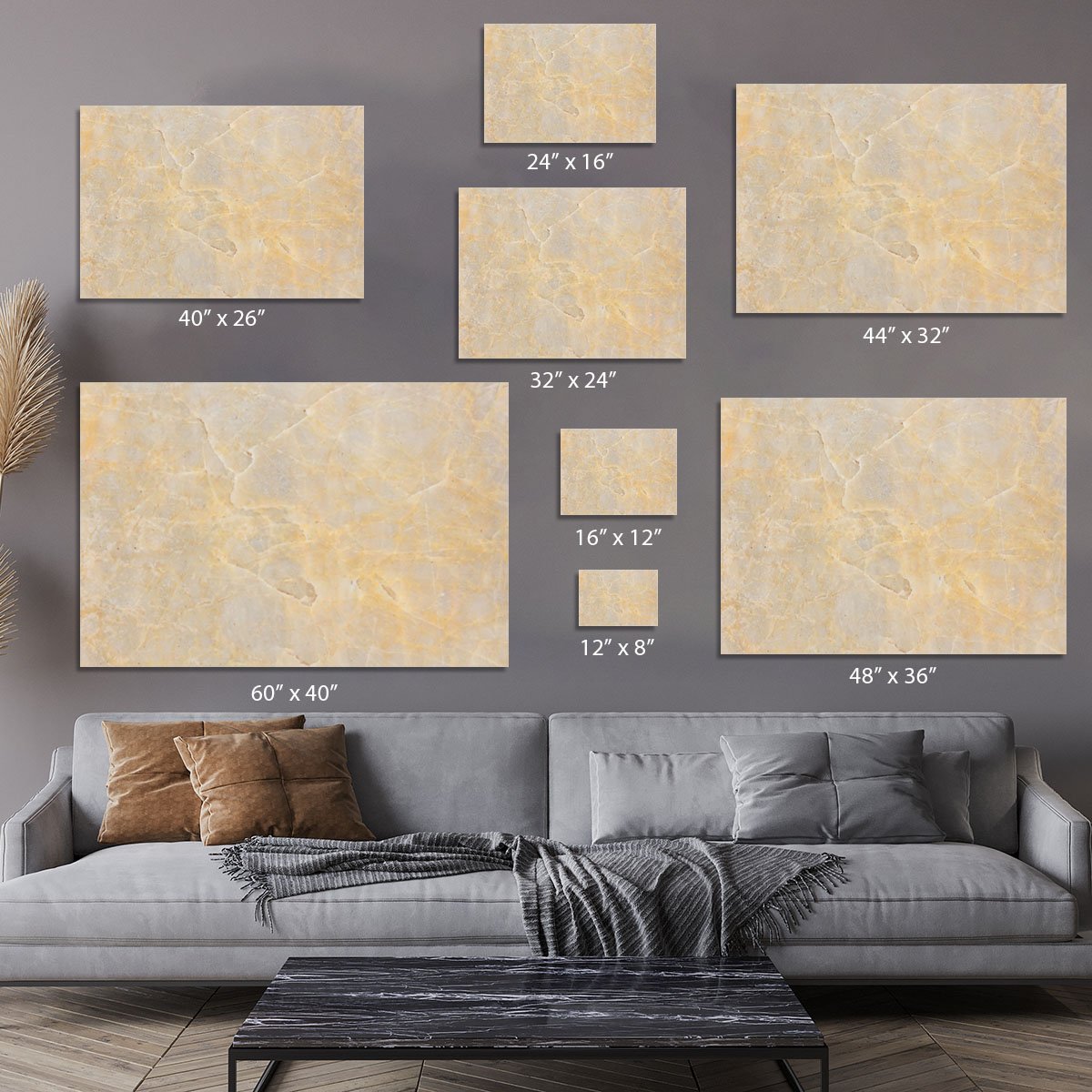 Textured Beige Marble Canvas Print or Poster